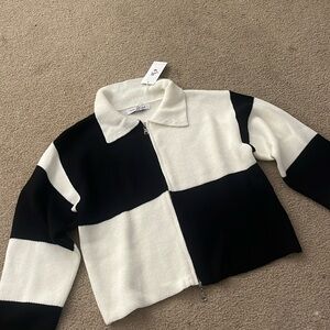 Black/White Color Block Jacket
